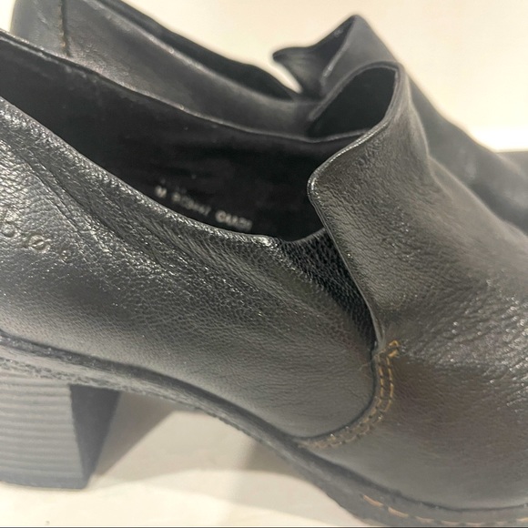 BOC Born Concept Black Leather Slip-On Booties, Loafer Style W/Chunky Heel. 11M - Picture 7 of 15